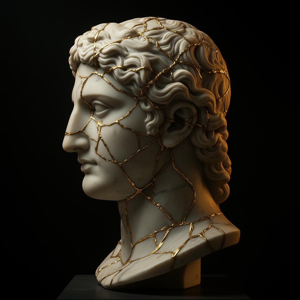 Greek kintsugi sculpture